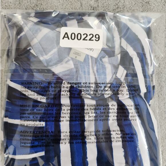 Calvin Klein Dress Womens 8 Blue Cold Shoulder Tassel Tie Waist Stretch Jersey - Picture 10 of 10